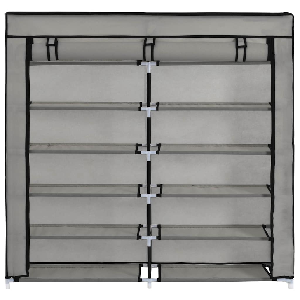 282434  Shoe Cabinet with Cover Grey 115x28x110 cm Fabric - PAKOBAZAAR