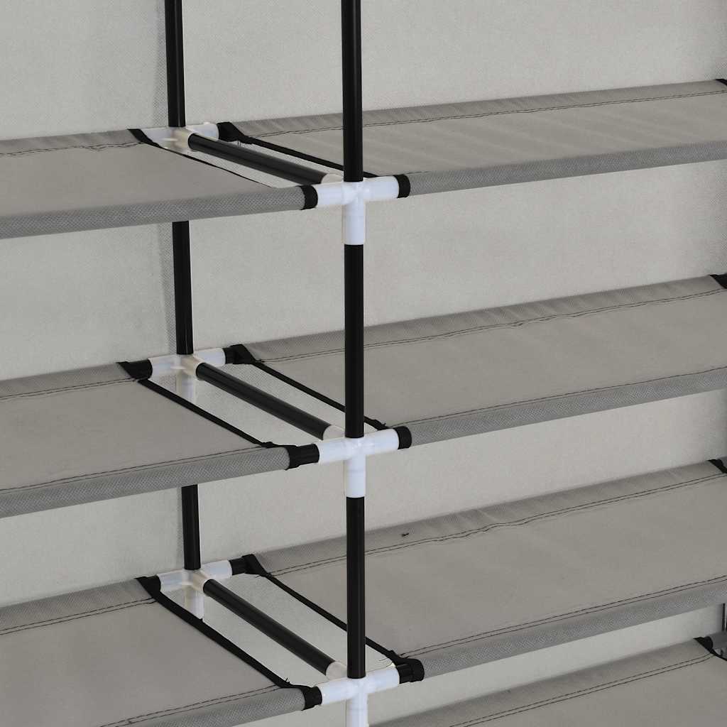 282434  Shoe Cabinet with Cover Grey 115x28x110 cm Fabric - PAKOBAZAAR