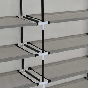 282434  Shoe Cabinet with Cover Grey 115x28x110 cm Fabric - PAKOBAZAAR