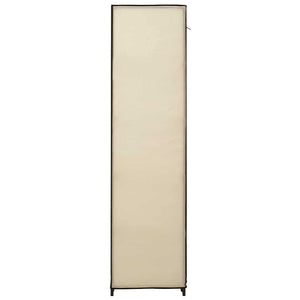 Ντουλάπα με Ράφια / Σωλήνες Κρεμ 150x45x176 εκ. Υφασμάτινη - PAKOBAZAAR