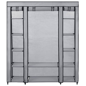 Ντουλάπα με Ράφια / Σωλήνες Γκρι 150x45x176 εκ. Υφασμάτινη - PAKOBAZAAR