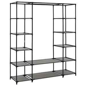 Ντουλάπα με Ράφια / Σωλήνες Γκρι 150x45x176 εκ. Υφασμάτινη - PAKOBAZAAR