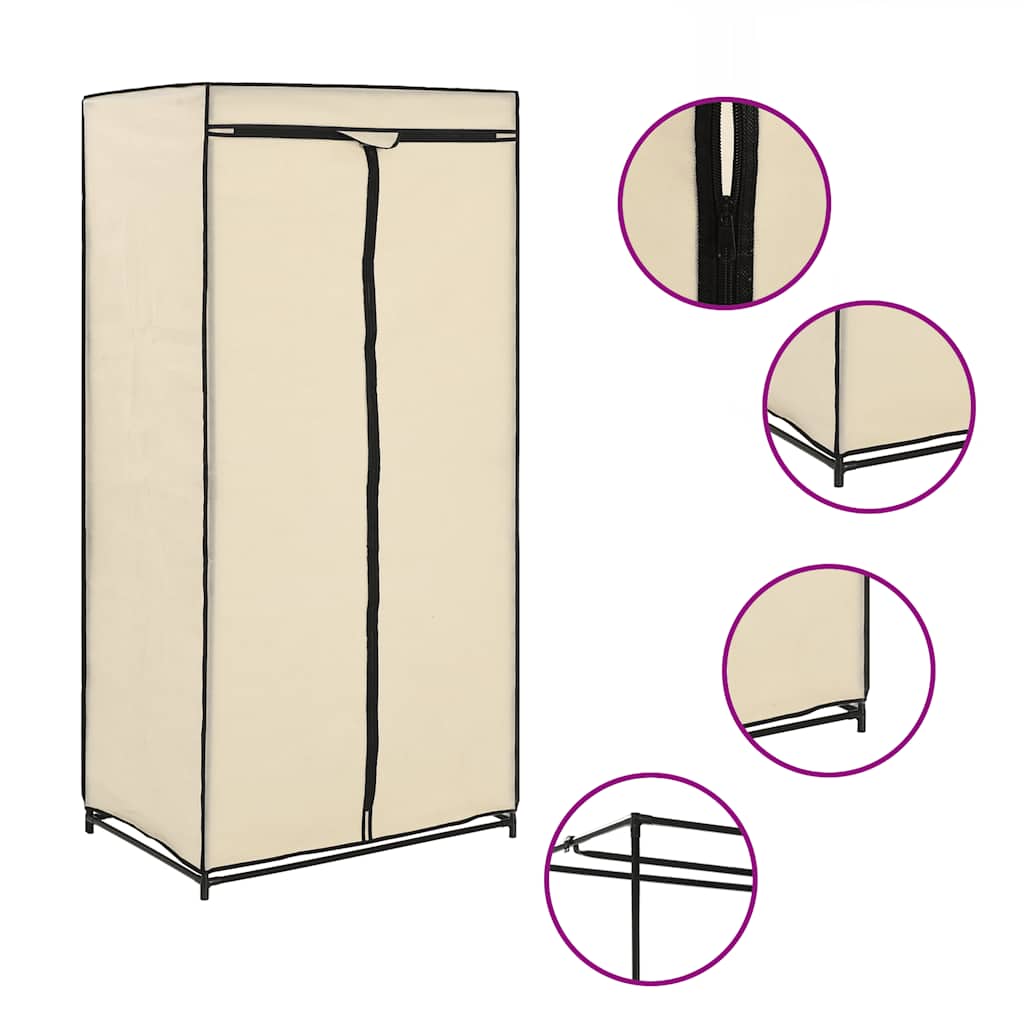 282439  Wardrobe Cream 75x50x160 cm - PAKOBAZAAR
