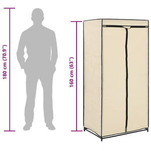 282439  Wardrobe Cream 75x50x160 cm - PAKOBAZAAR