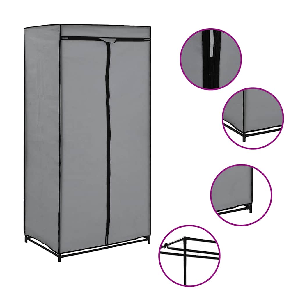 282440  Wardrobe Grey 75x50x160 cm - PAKOBAZAAR