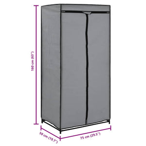 282440  Wardrobe Grey 75x50x160 cm - PAKOBAZAAR