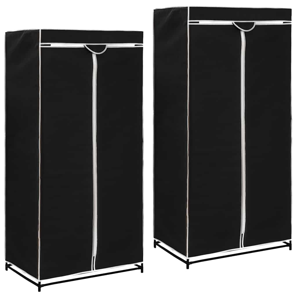282441  Wardrobes 2 pcs Black 75x50x160 cm - PAKOBAZAAR