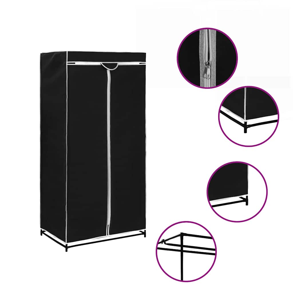 282441  Wardrobes 2 pcs Black 75x50x160 cm - PAKOBAZAAR