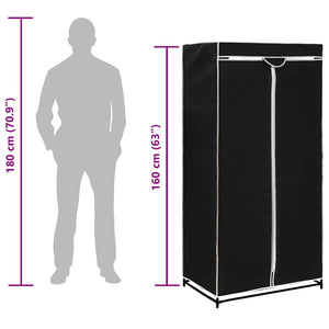 282441  Wardrobes 2 pcs Black 75x50x160 cm - PAKOBAZAAR