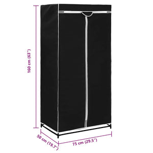 282441  Wardrobes 2 pcs Black 75x50x160 cm - PAKOBAZAAR