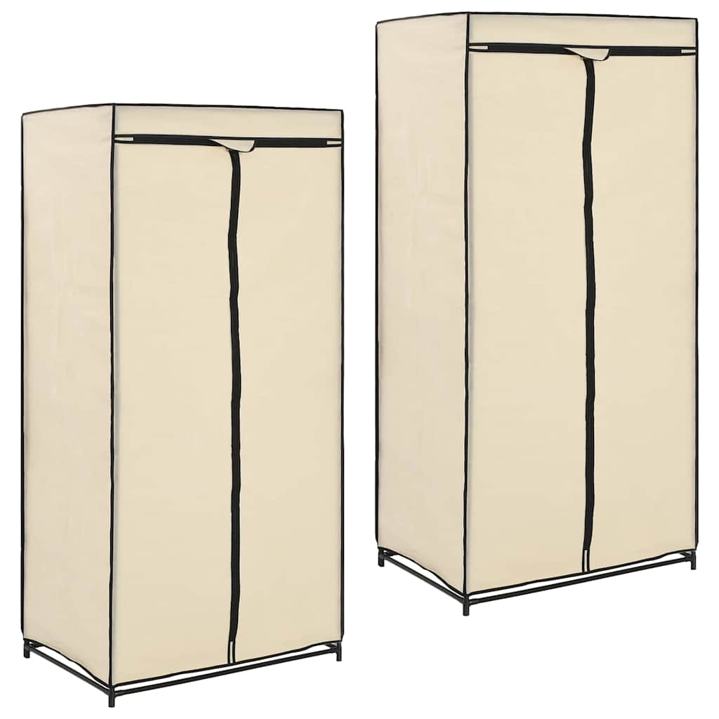 282443  Wardrobes 2 pcs Cream 75x50x160 cm - PAKOBAZAAR