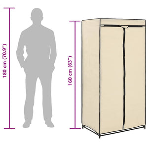282443  Wardrobes 2 pcs Cream 75x50x160 cm - PAKOBAZAAR