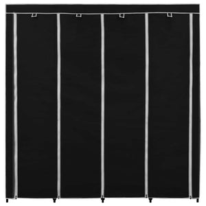 Ντουλάπα με 4 Αποθηκευτικά Τμήματα Μαύρη 175 x 45 x 170 εκ. - PAKOBAZAAR
