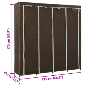 Ντουλάπα με 4 Αποθηκευτικά Τμήματα Καφέ 175 x 45 x 170 εκ. - PAKOBAZAAR