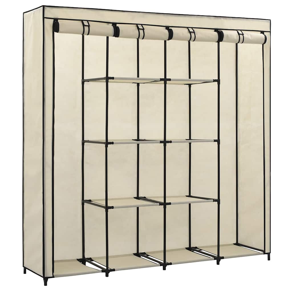Ντουλάπα με 4 Αποθηκευτικά Τμήματα Κρεμ 175 x 45 x 170 εκ. - PAKOBAZAAR