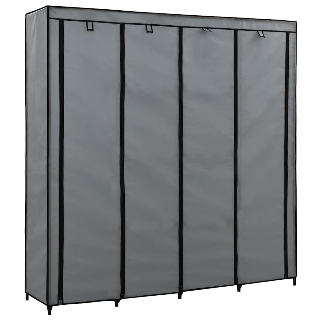 Ντουλάπα με 4 Αποθηκευτικά Τμήματα Γκρι 175 x 45 x 170 εκ. - PAKOBAZAAR