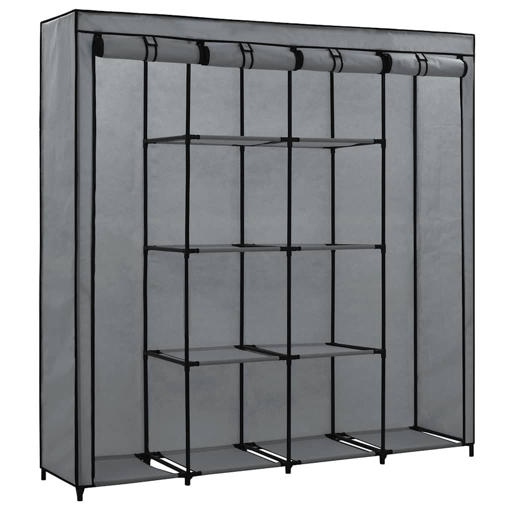 Ντουλάπα με 4 Αποθηκευτικά Τμήματα Γκρι 175 x 45 x 170 εκ. - PAKOBAZAAR