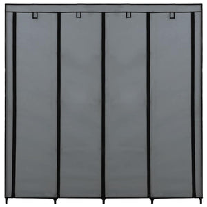 Ντουλάπα με 4 Αποθηκευτικά Τμήματα Γκρι 175 x 45 x 170 εκ. - PAKOBAZAAR