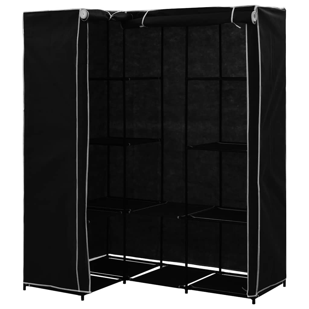 282449  Corner Wardrobe Black 130x87x169 cm - PAKOBAZAAR