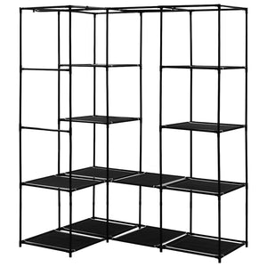 282449  Corner Wardrobe Black 130x87x169 cm - PAKOBAZAAR