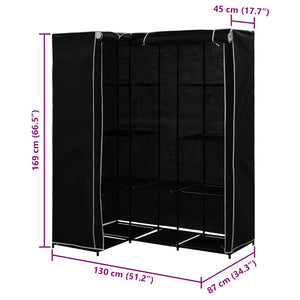 282449  Corner Wardrobe Black 130x87x169 cm - PAKOBAZAAR