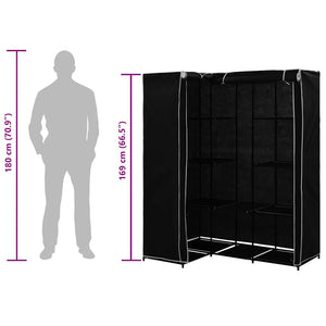 282449  Corner Wardrobe Black 130x87x169 cm - PAKOBAZAAR