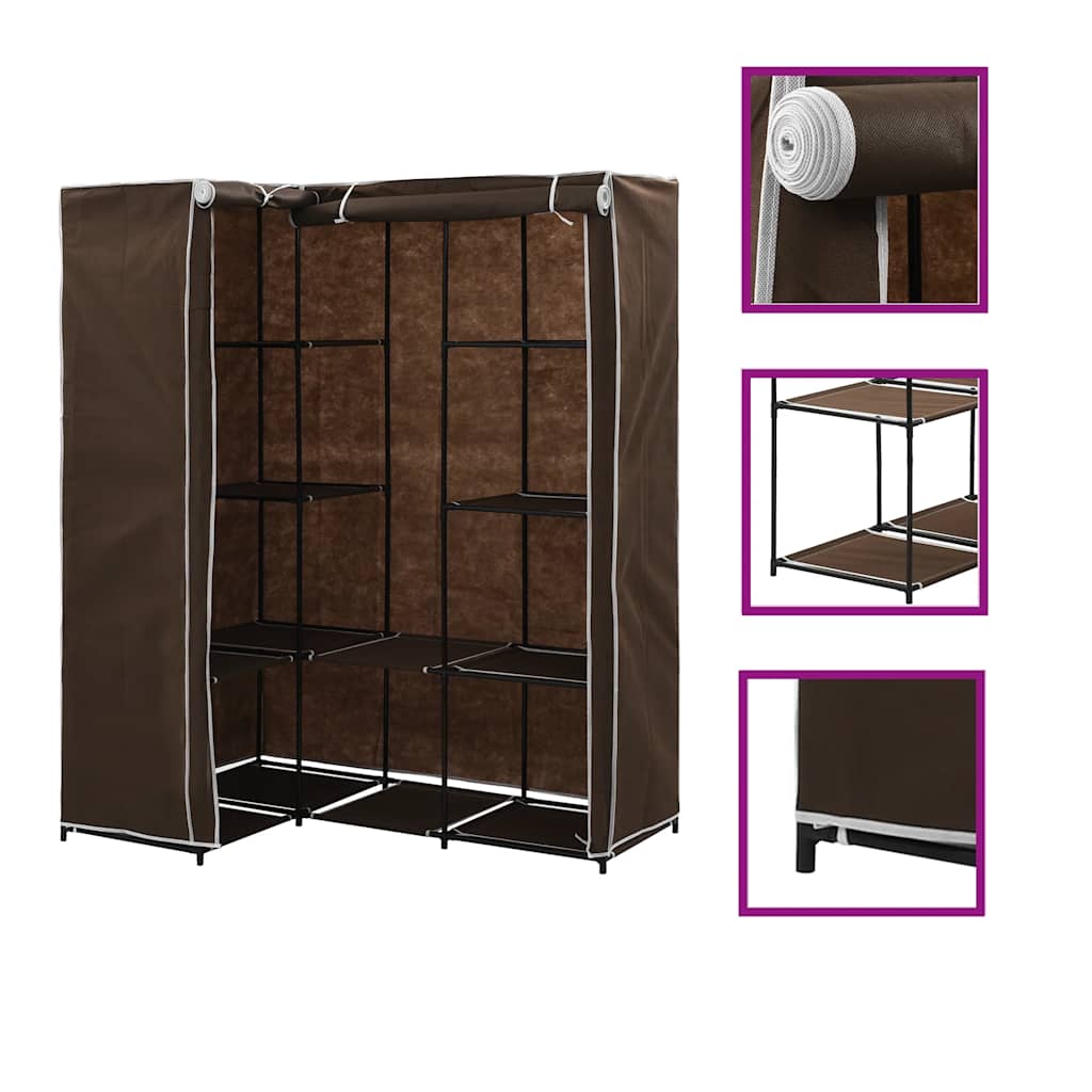 282450  Corner Wardrobe Brown 130x87x169 cm - PAKOBAZAAR