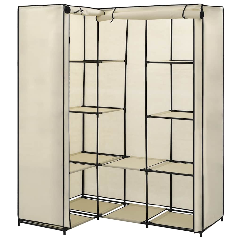 282451  Corner Wardrobe Cream 130x87x169 cm - PAKOBAZAAR