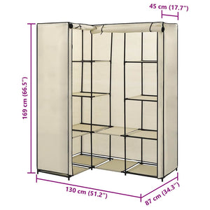 282451  Corner Wardrobe Cream 130x87x169 cm - PAKOBAZAAR