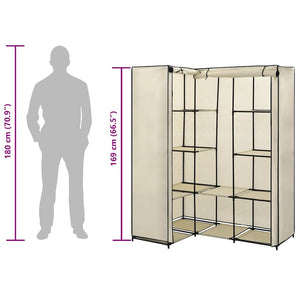 282451  Corner Wardrobe Cream 130x87x169 cm - PAKOBAZAAR