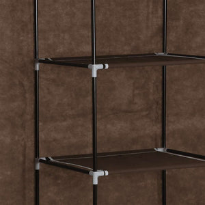 282454  Wardrobe with Compartments and Rods Brown 150x45x175 cm Fabric - PAKOBAZAAR