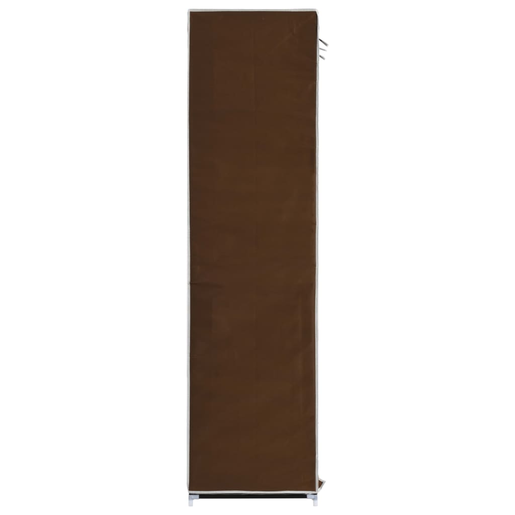 282454  Wardrobe with Compartments and Rods Brown 150x45x175 cm Fabric - PAKOBAZAAR