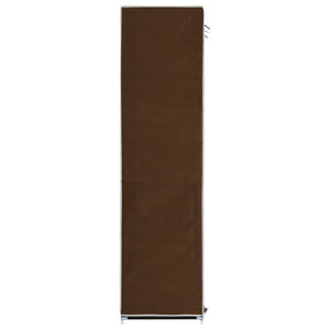 282454  Wardrobe with Compartments and Rods Brown 150x45x175 cm Fabric - PAKOBAZAAR