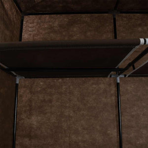 282454  Wardrobe with Compartments and Rods Brown 150x45x175 cm Fabric - PAKOBAZAAR