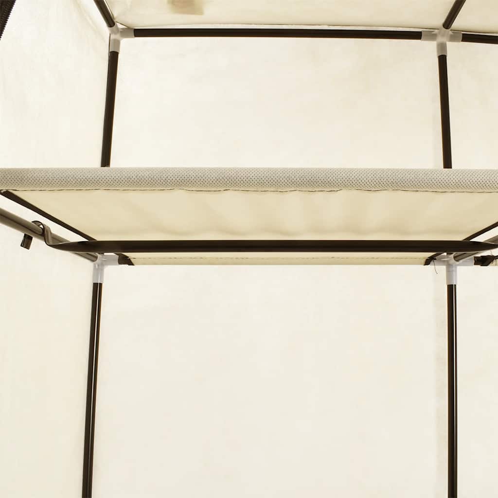 282455  Wardrobe with Compartments and Rods Cream 150x45x175 cm Fabric - PAKOBAZAAR