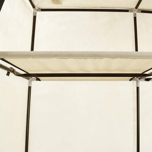 282455  Wardrobe with Compartments and Rods Cream 150x45x175 cm Fabric - PAKOBAZAAR