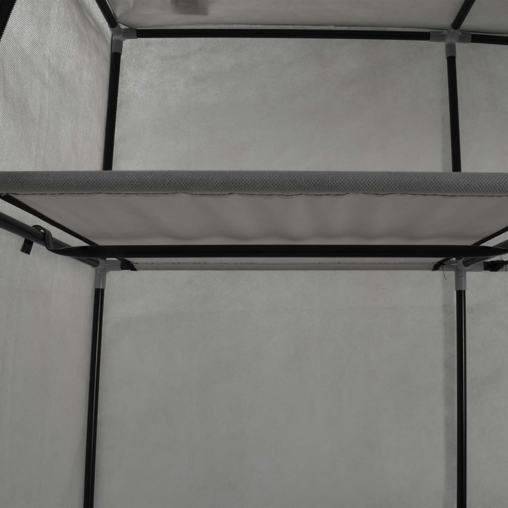 282456  Wardrobe with Compartments and Rods Grey 150x45x175 cm Fabric - PAKOBAZAAR