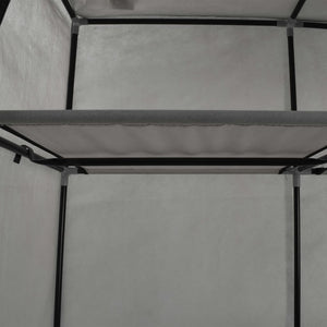 282456  Wardrobe with Compartments and Rods Grey 150x45x175 cm Fabric - PAKOBAZAAR