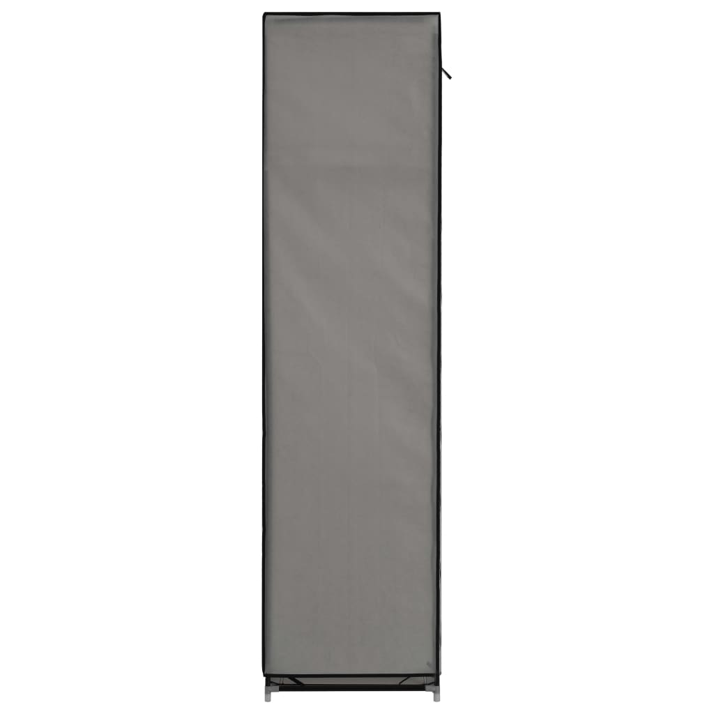 282456  Wardrobe with Compartments and Rods Grey 150x45x175 cm Fabric - PAKOBAZAAR