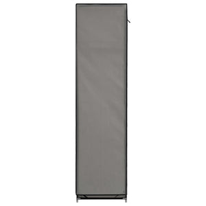 282456  Wardrobe with Compartments and Rods Grey 150x45x175 cm Fabric - PAKOBAZAAR