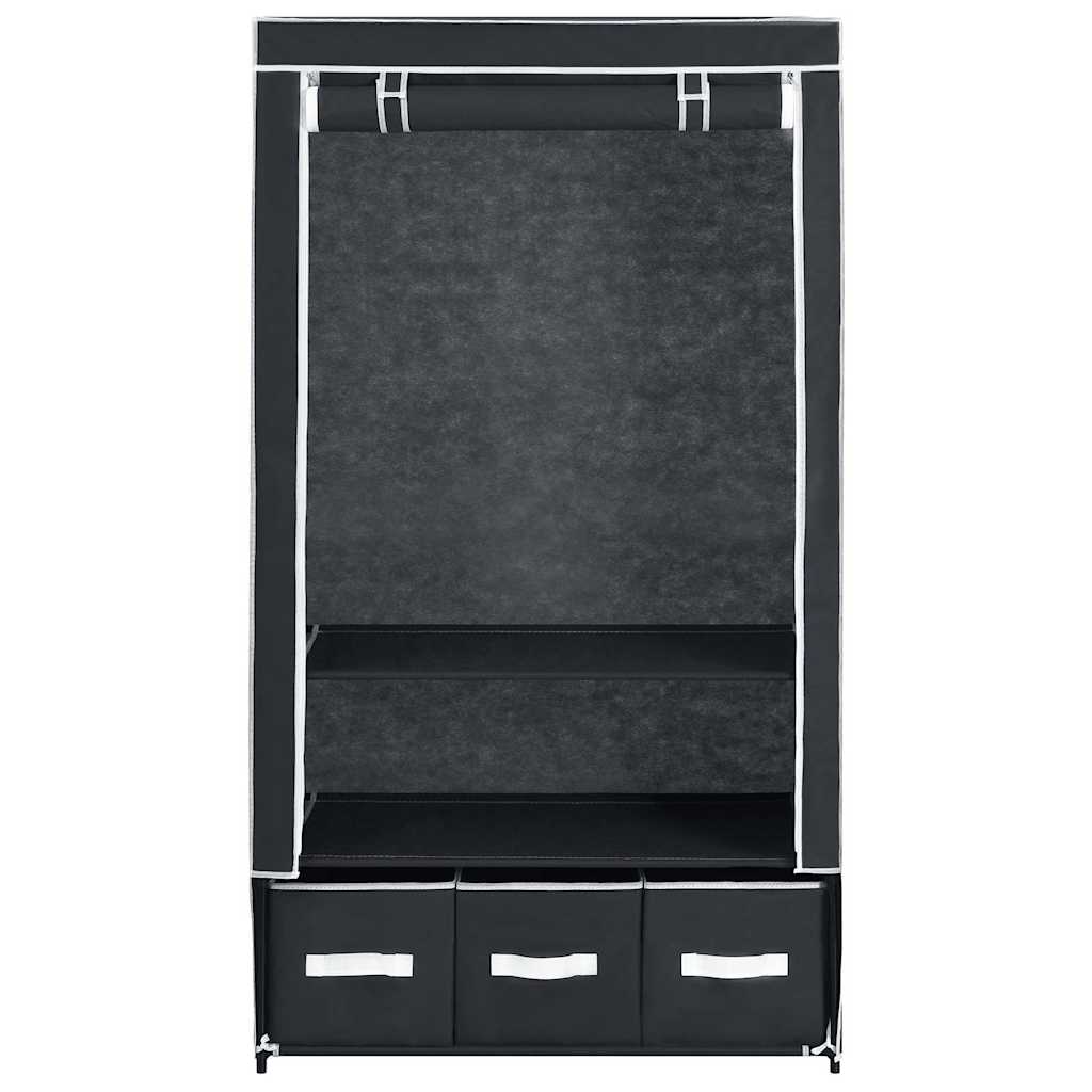 282457  Wardrobe Black 87x49x159 cm Fabric - PAKOBAZAAR