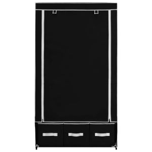 282457  Wardrobe Black 87x49x159 cm Fabric - PAKOBAZAAR
