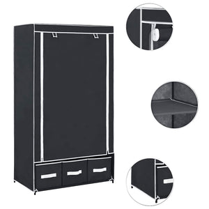 282457  Wardrobe Black 87x49x159 cm Fabric - PAKOBAZAAR