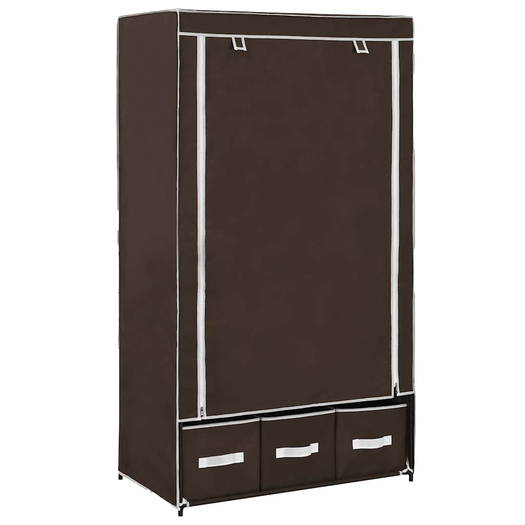 282458  Wardrobe Brown 87x49x159 cm Fabric - PAKOBAZAAR