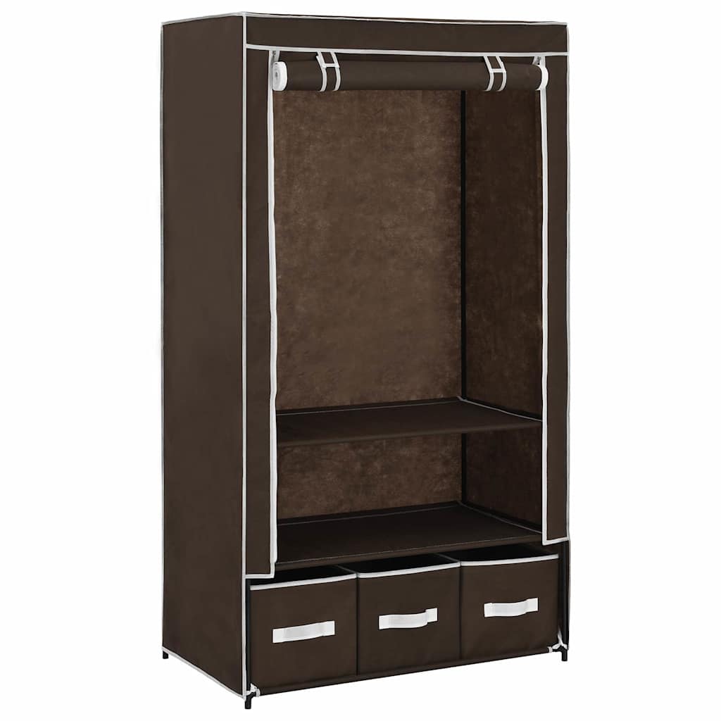 282458  Wardrobe Brown 87x49x159 cm Fabric - PAKOBAZAAR
