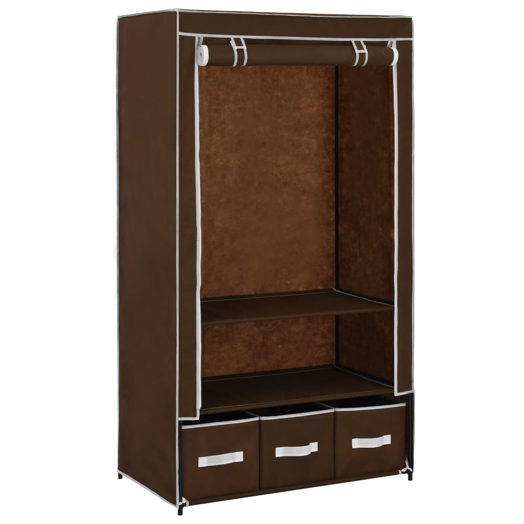 282458  Wardrobe Brown 87x49x159 cm Fabric - PAKOBAZAAR
