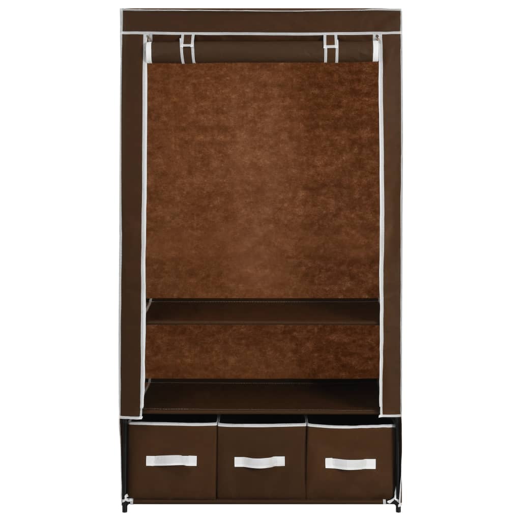 282458  Wardrobe Brown 87x49x159 cm Fabric - PAKOBAZAAR