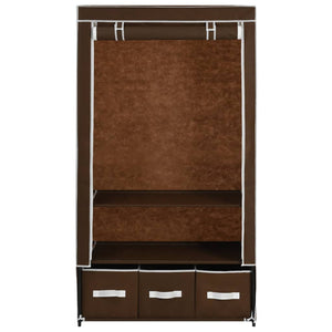 282458  Wardrobe Brown 87x49x159 cm Fabric - PAKOBAZAAR