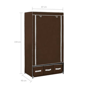 282458  Wardrobe Brown 87x49x159 cm Fabric - PAKOBAZAAR