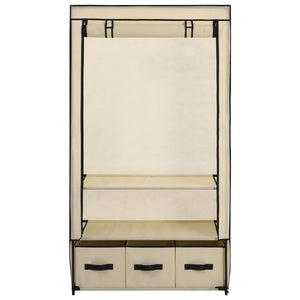 282459  Wardrobe Cream 87x49x159 cm Fabric - PAKOBAZAAR